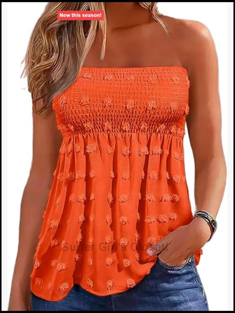 Strapless Tube Top Backless Tank Sleeveless Flowy Summer